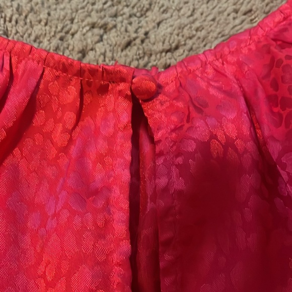 INC hot pink Long-Sleeve Chain-Hardware Jacquard Blouse size XL - Picture 9 of 10